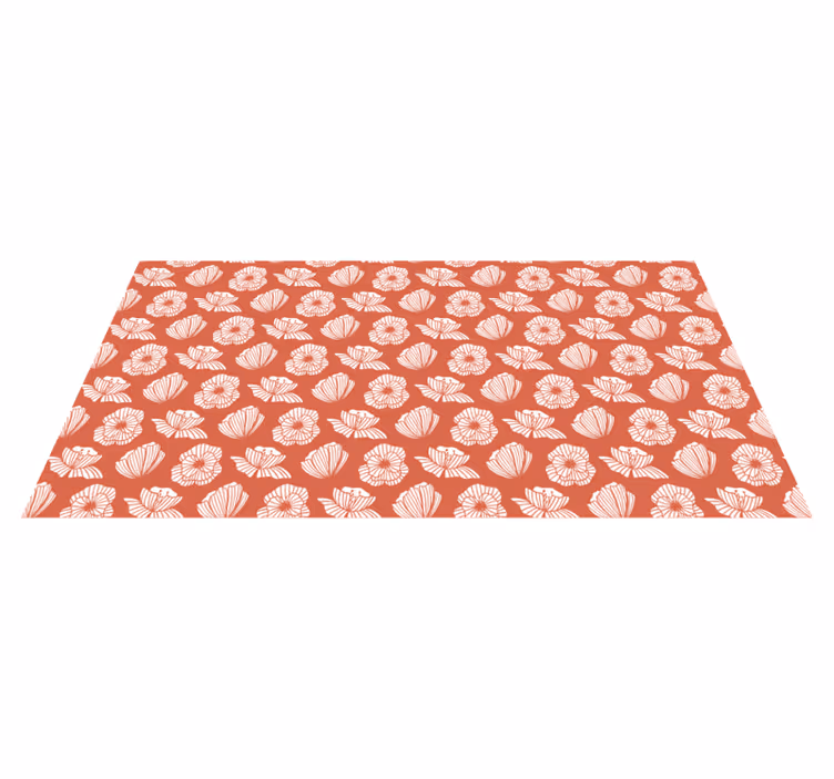 Bloemelement vinyl tapijt bloemen en planten - TenStickers