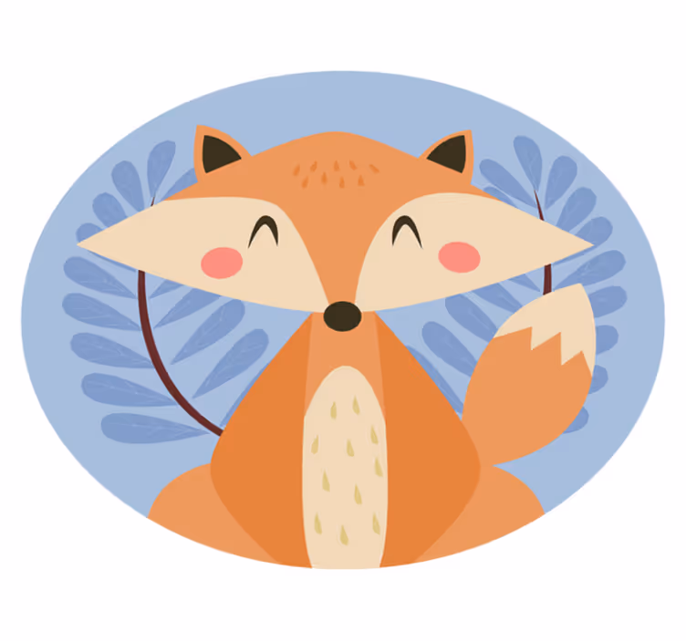 Vos illustratie vinyl tapijt kind - TenStickers