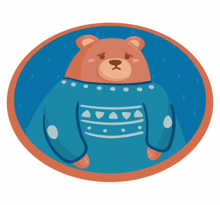 Verdrietige beren trui vinyl tapijt baby - TenStickers