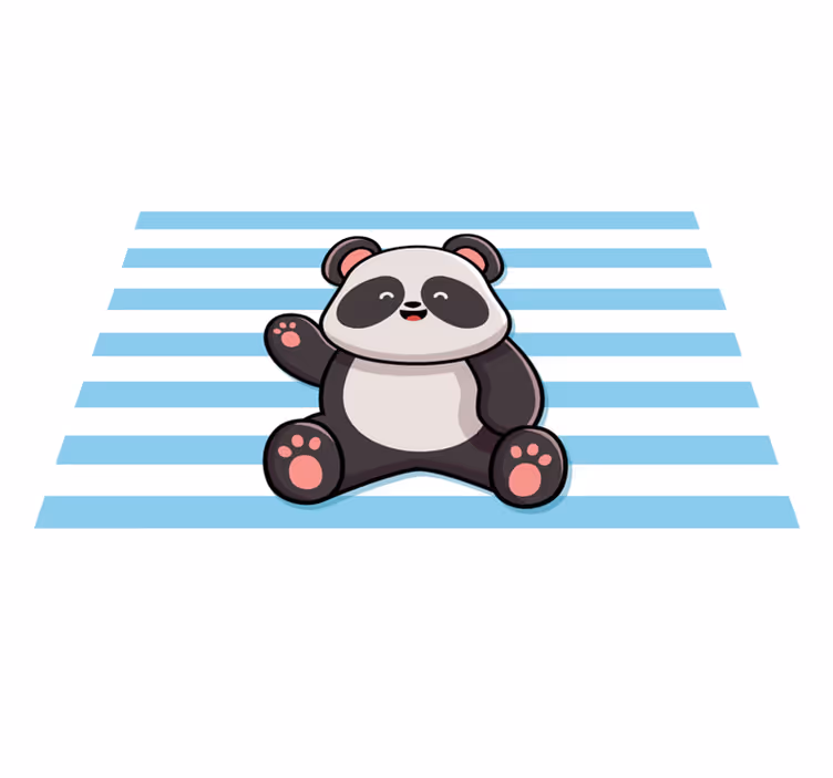 Speels panda-ontwerp vinyl tapijt kind - TenStickers