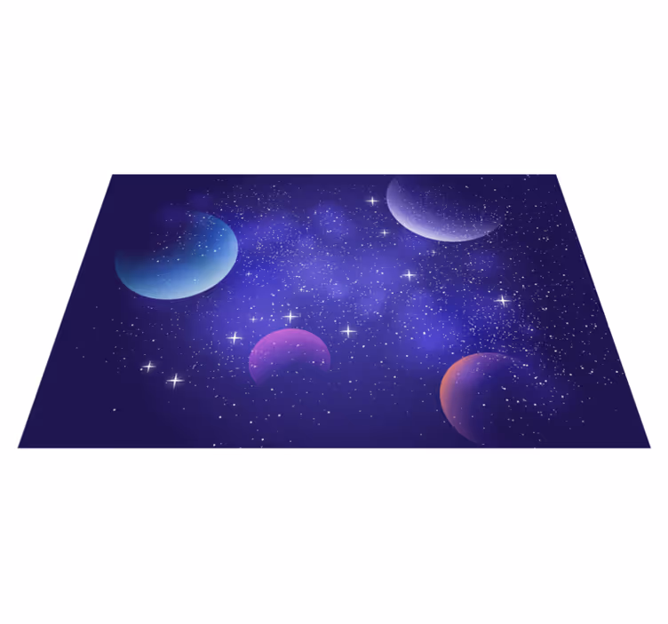 Kosmische ruimtescène vinyl tapijt sterren - TenStickers