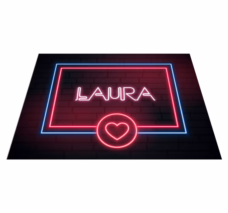 Neonbord liefde vinyl tapijt met naam - TenStickers