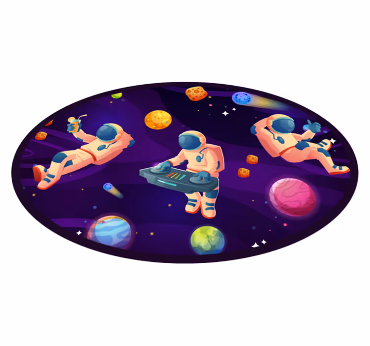 Ontwerp voor een astronautenfeest vinyl tapijt sterren - TenStickers