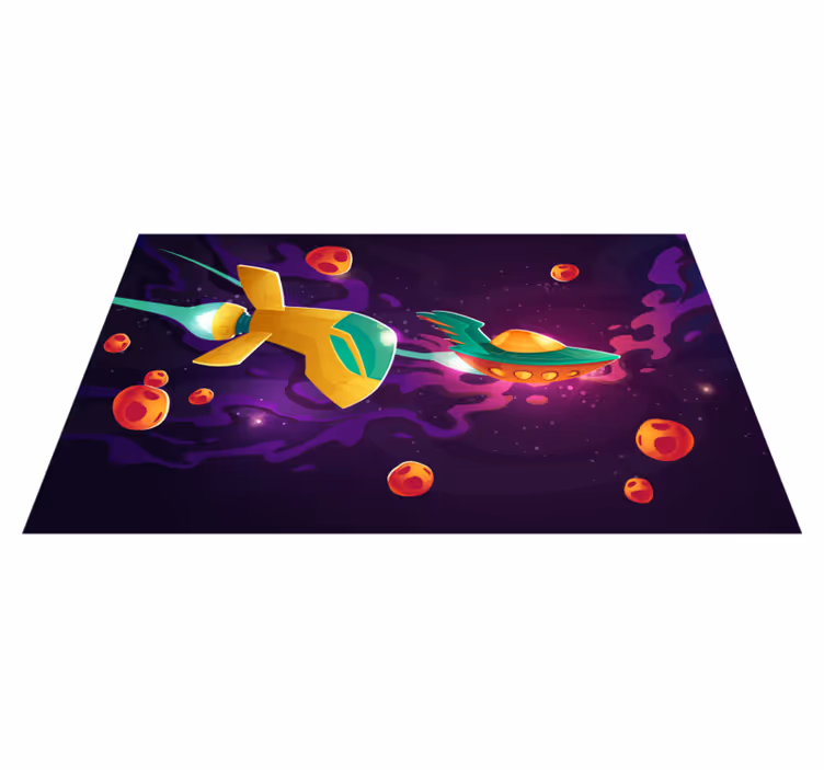 Kosmisch reisconcept vinyl tapijt voor meer kinderen - TenStickers