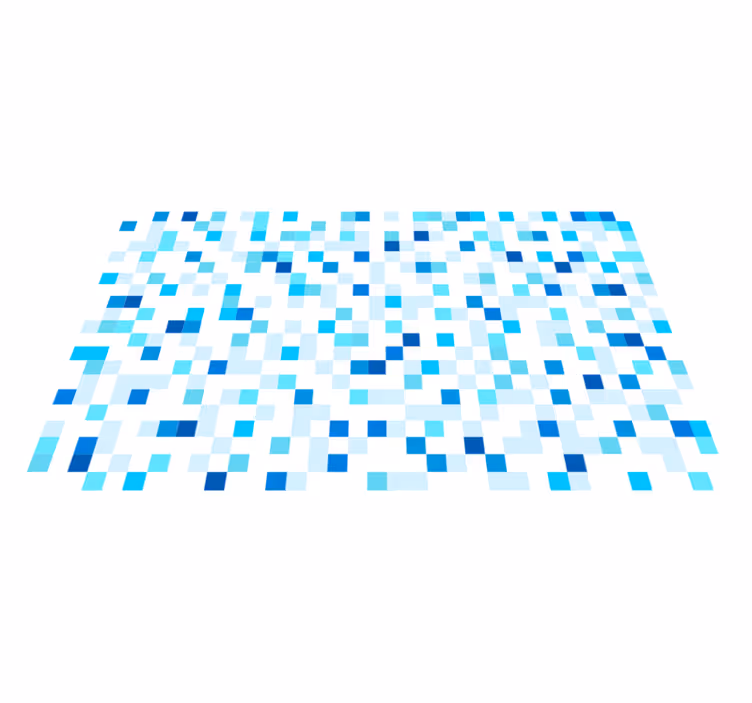 Blauw mozaïekmotief vinyl tapijt tegels - TenStickers