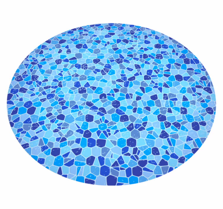 Mozaïek blauwe textuur marmeren vinyl tapijt - TenStickers
