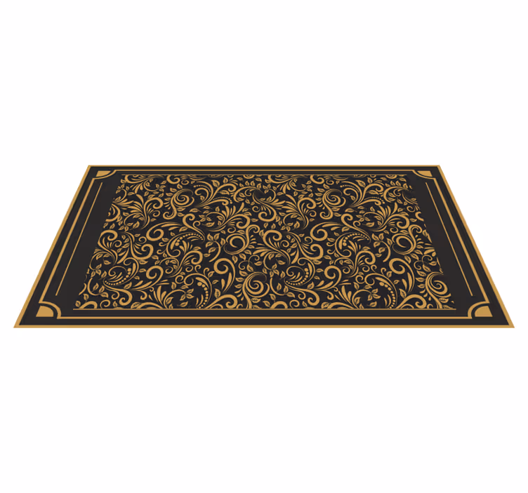 Gouden elegant blad vinyl tapijt voor hal - TenStickers