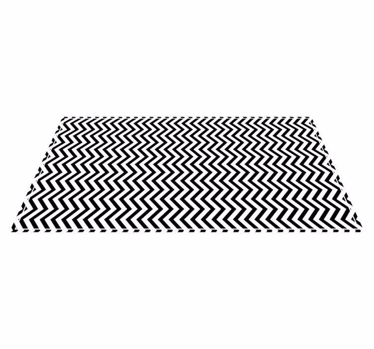 Chevron zwart en wit vinyl tapijt geometrisch - TenStickers
