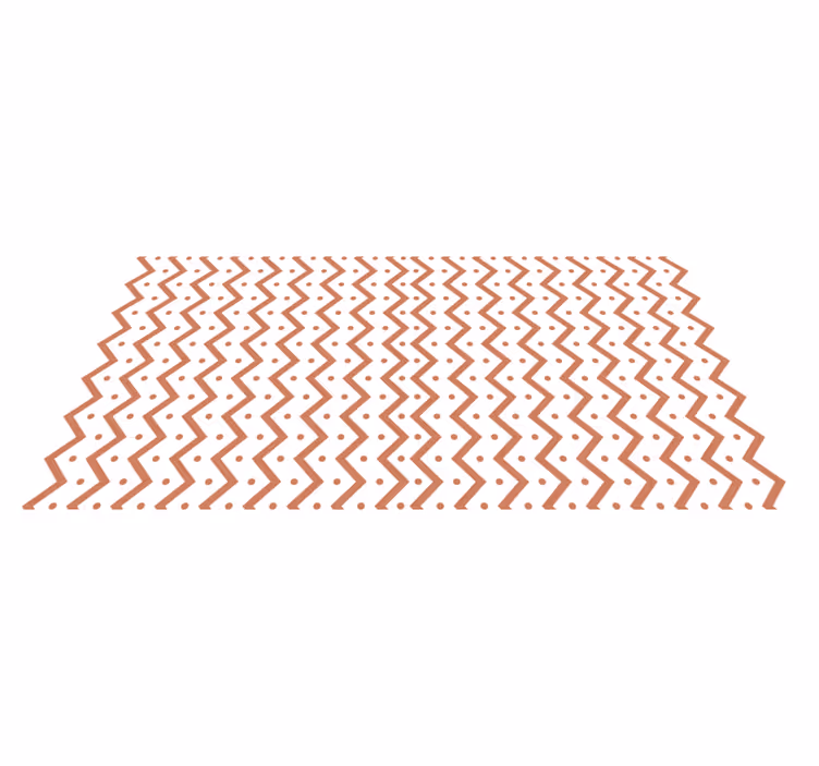 Zigzag en stippen vinyl tapijt geometrisch - TenStickers
