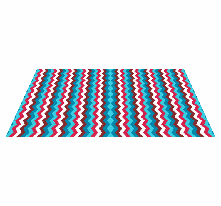 Zigzag golfpatroon vinyl tapijt geometrisch - TenStickers