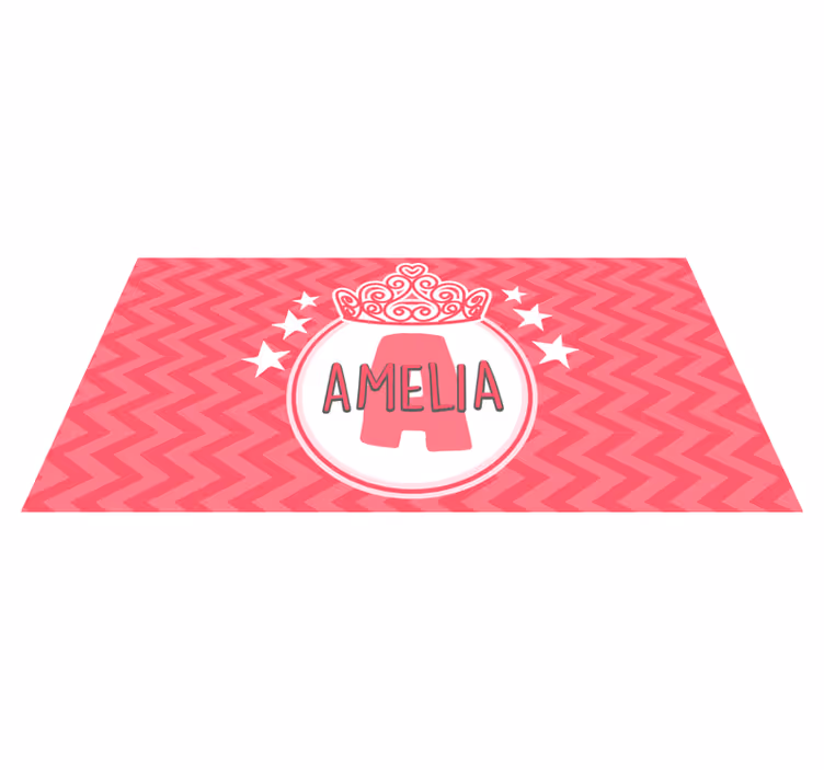 Prinses naam embleem vinyl tapijt voor meer kinderen - TenStickers