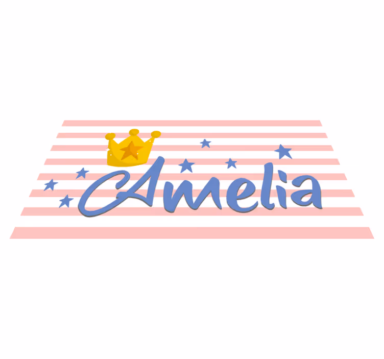 Vinyl tapijt Prinses naam met kroon - TenStickers