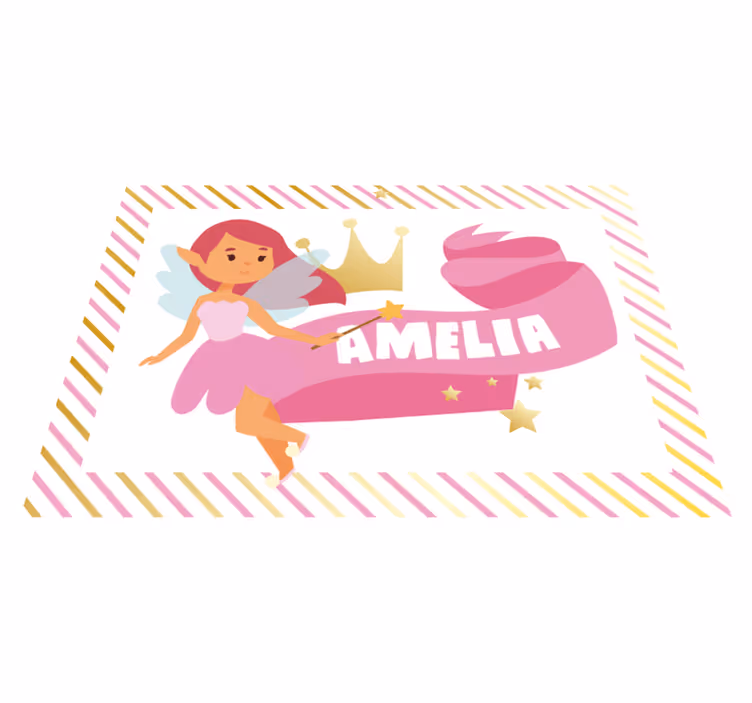 Aangepaste feeënprinses vinyl tapijt voor meer kinderen - TenStickers