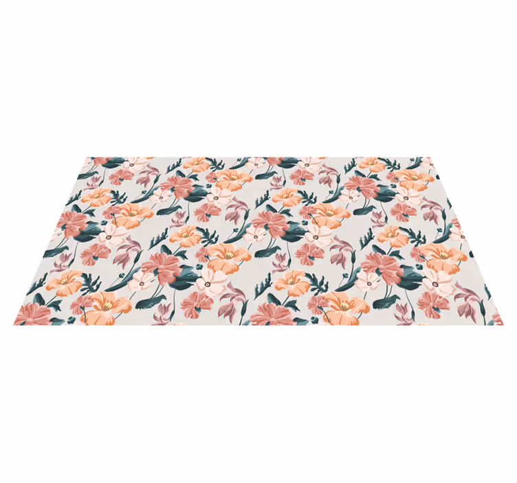 Botanische vreugde vinyl tapijt bloemen en planten - TenStickers