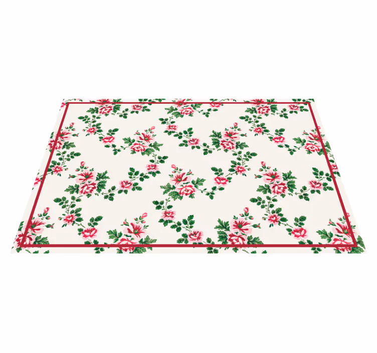 Vinyl tapijt bloemen en planten met bloempatroon - TenStickers