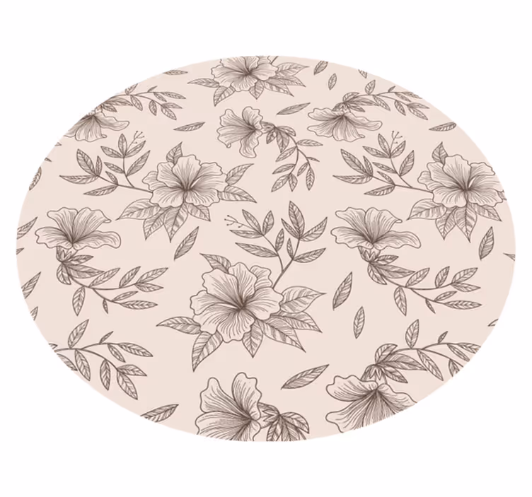 Botanisch schetsconcept vinyl tapijt bloemen en planten - TenStickers