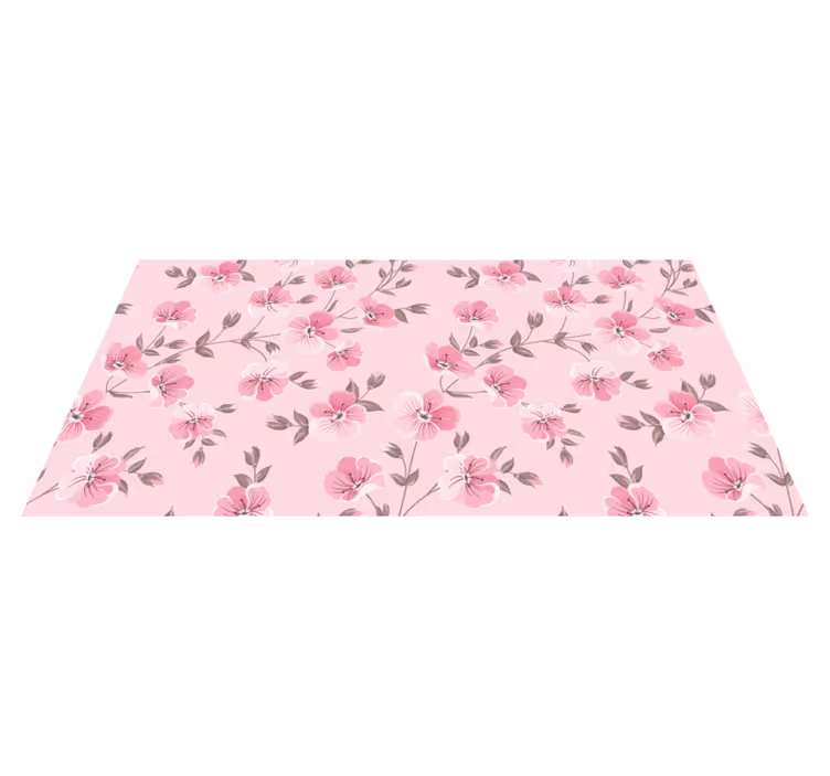 Bloemige roze harmonie vinyl tapijt bloemen en planten - TenStickers