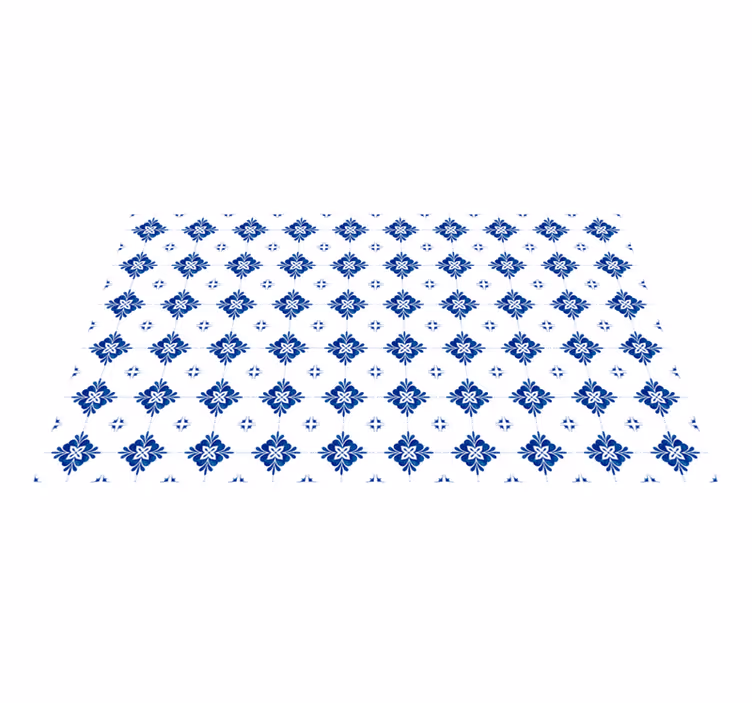 Keramisch bloemenmotief vinyl tapijt tegels - TenStickers