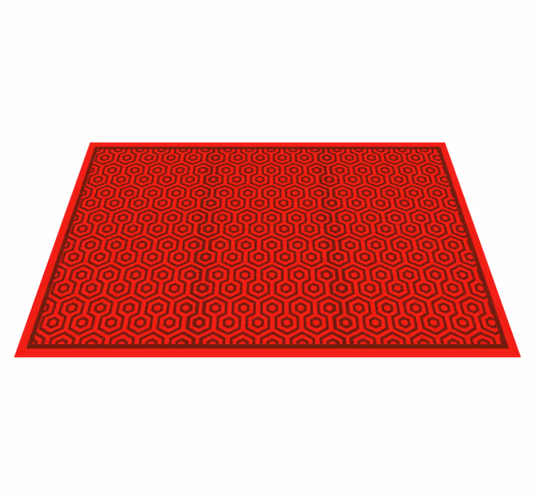 Rode hexagonale opstelling vinyl tapijt geometrisch - TenStickers