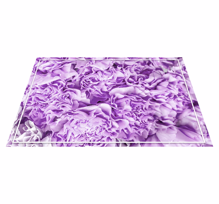 Vinyl tapijt bloemen en planten paarse bloeiwijze - TenStickers