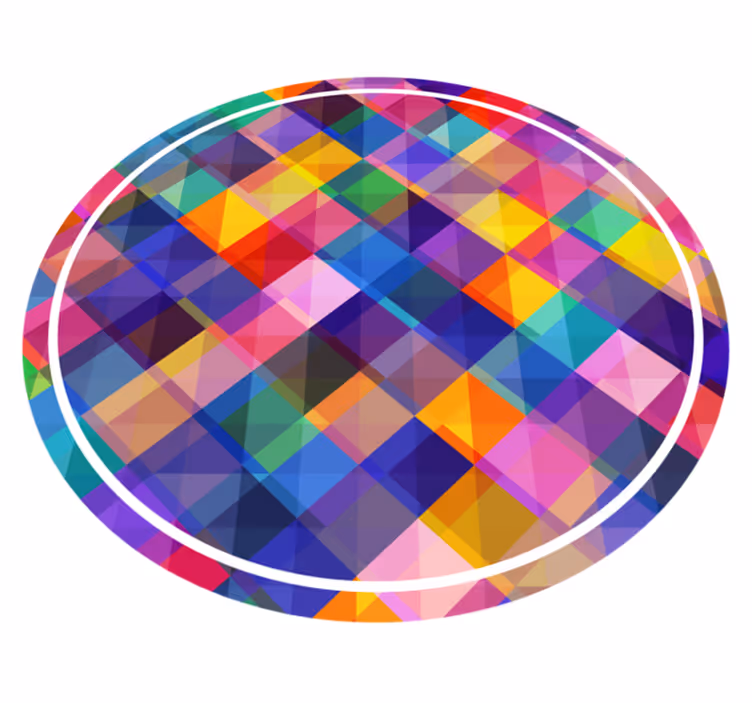 Kleurrijk patchworkpatroon vinyl tapijt geometrisch - TenStickers
