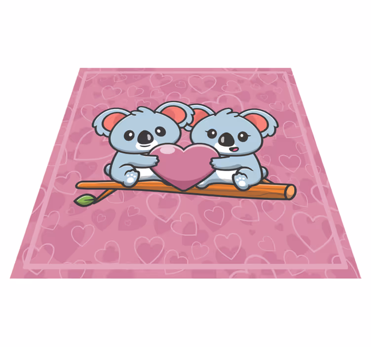 Koala liefdeshart vinyl tapijt kind - TenStickers