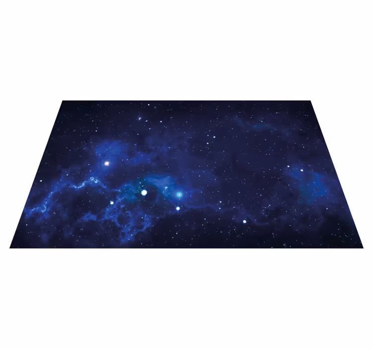 Moderne vinyl vloerkleed Heldere sterren met blauwe ruimte - TenStickers