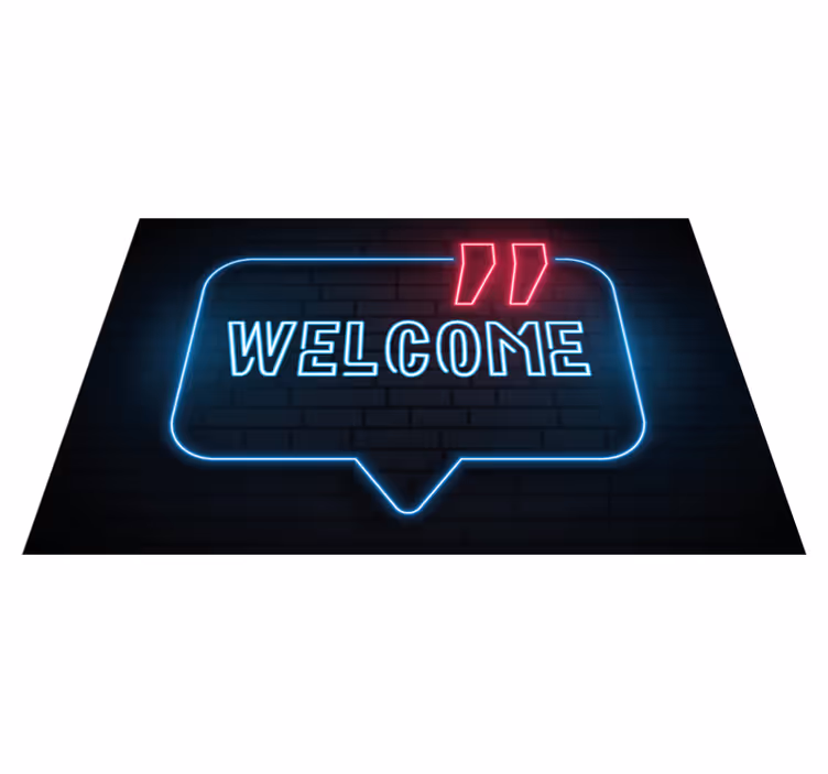 Neonblauw bord vinyl tapijt ontvangst hal - TenStickers