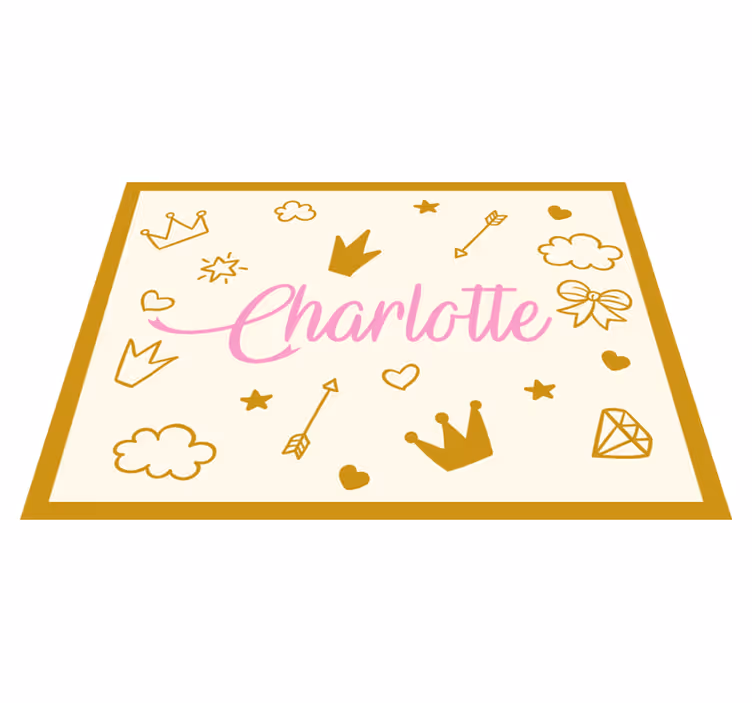 Vinyl tapijt met naam prinses thema met naam - TenStickers