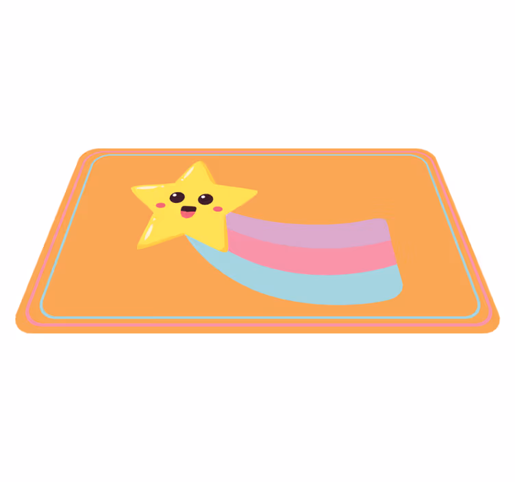 Lachende ster regenboog vinyl tapijt kind - TenStickers