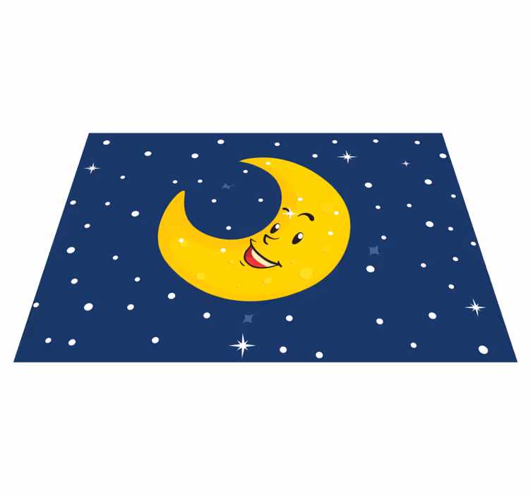 Gelukkige maan glimlachend vinyl tapijt baby - TenStickers