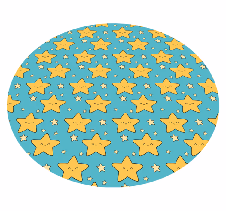 Vrolijk sterrenpatroon vinyl tapijt voor meer kinderen - TenStickers