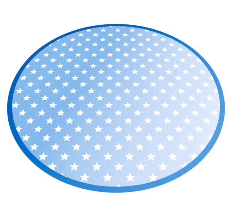 Blauw cirkelvormig patroon vinyl tapijt sterren - TenStickers