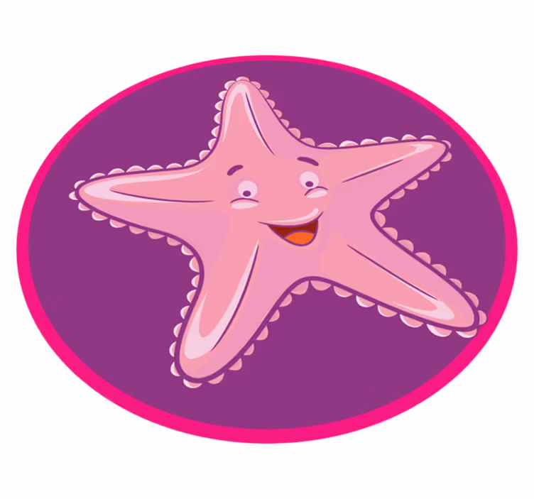Schattig zeesterkarakter vinyl tapijt kind - TenStickers