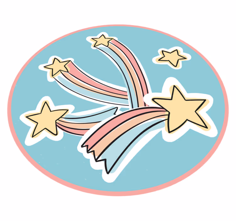 Kleurrijke regenboogsterren vinyl tapijt kind - TenStickers