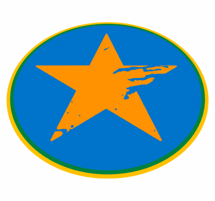 Blauwe ster accent vinyl tapijt voor meer kinderen - TenStickers