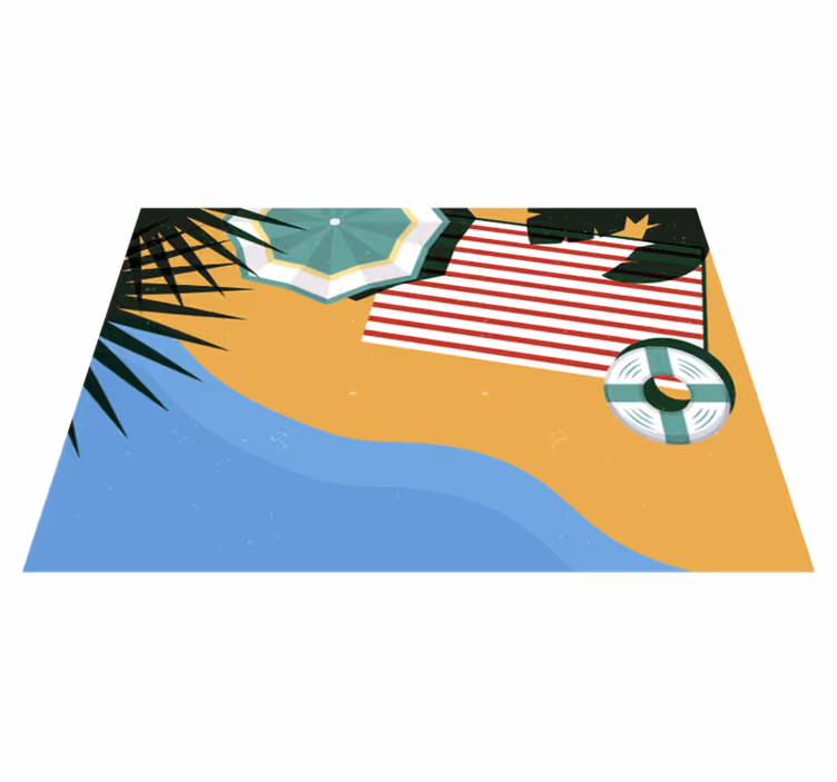 Picknick op het strand vinyl tapijt natuur - TenStickers
