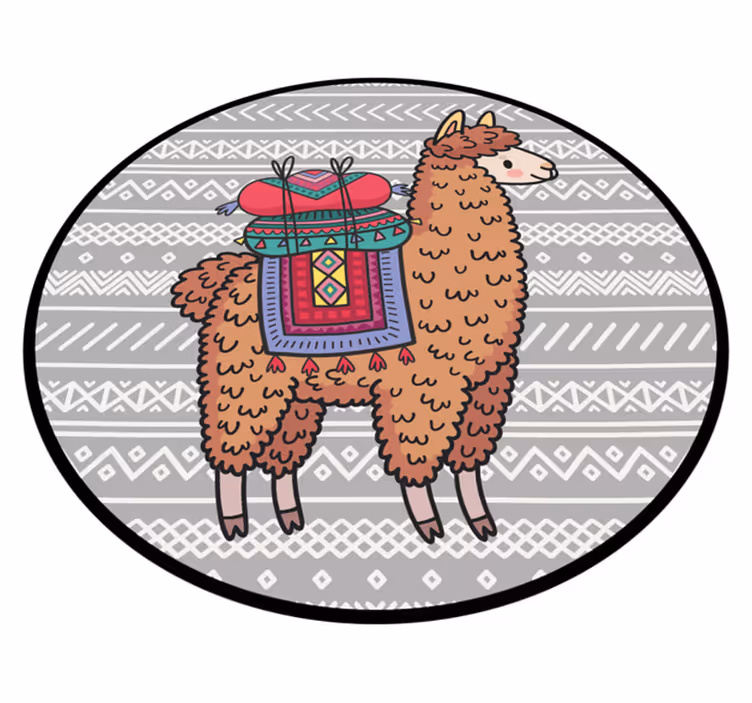 Lama met zadel vinyl tapijt voor meer kinderen - TenStickers
