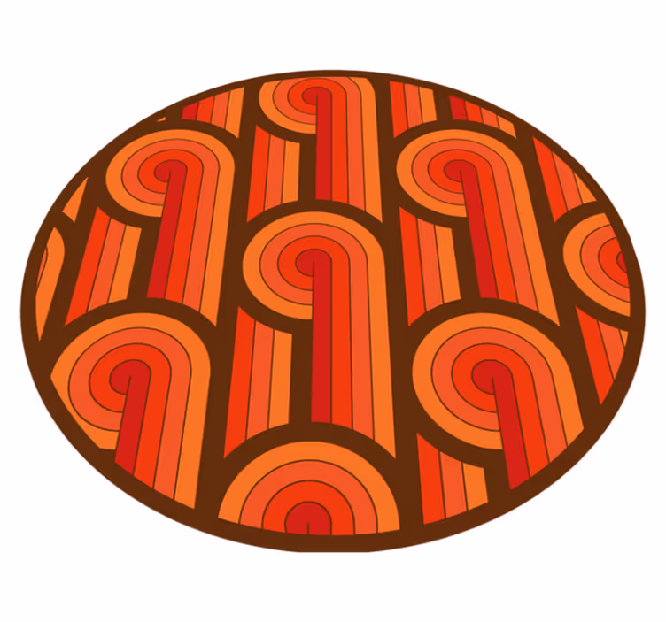 Retro ronde afbeelding vinyl vloerkleed rond - TenStickers