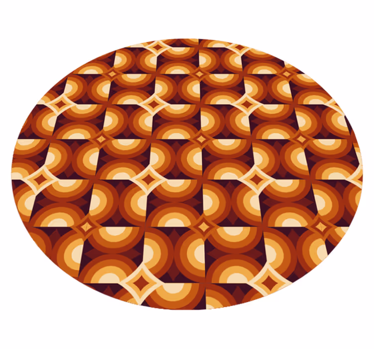 Geometrische retro circules vintage vloerkleed - TenStickers