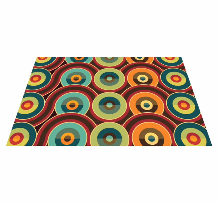 Levendig cirkelvormig motief vinyl tapijt geometrisch - TenStickers