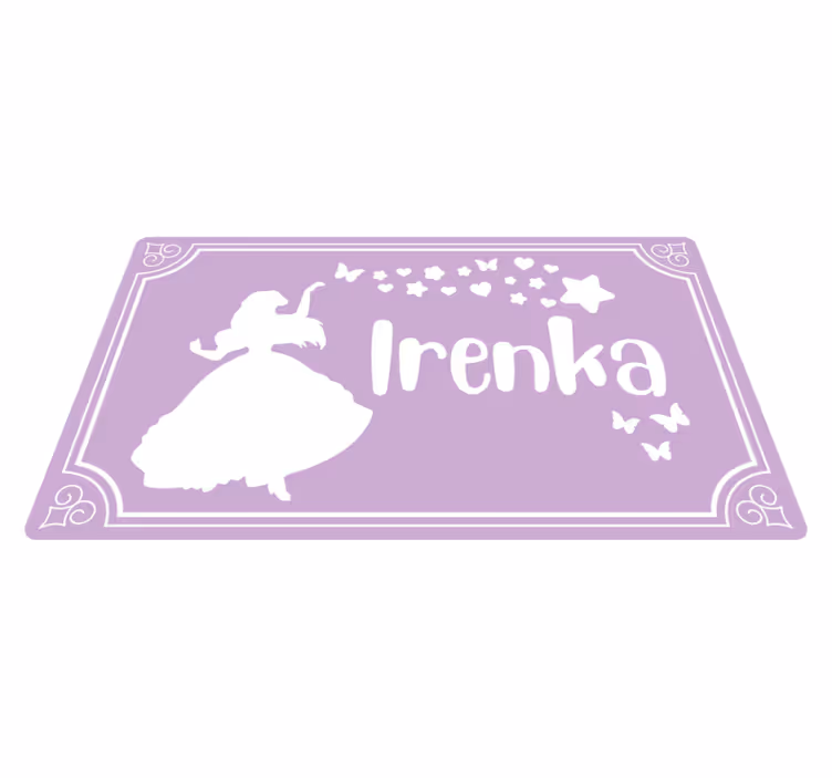 Magische prinses met naam vinyl tapijt voor meer kinderen - TenStickers