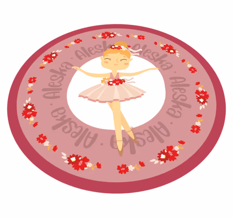 Balletdans met naam vinyl tapijt voor meer kinderen - TenStickers