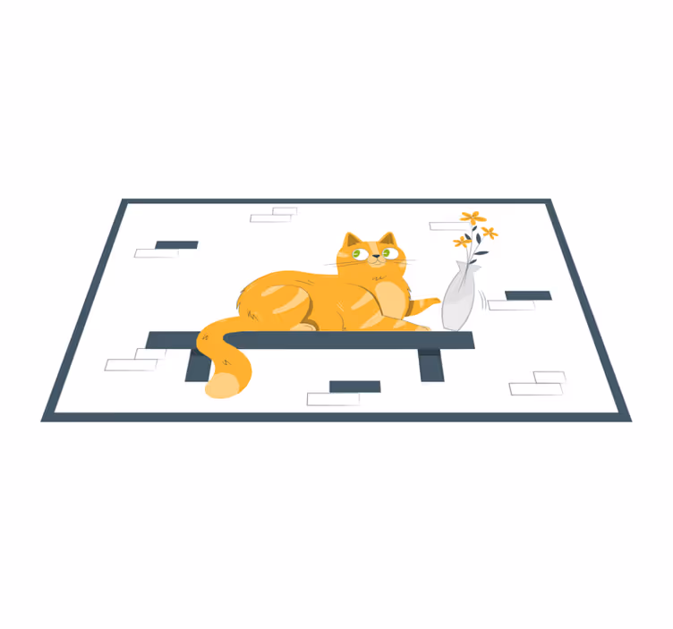 Speelse kattenscène vinyl tapijt voor meer kinderen - TenStickers