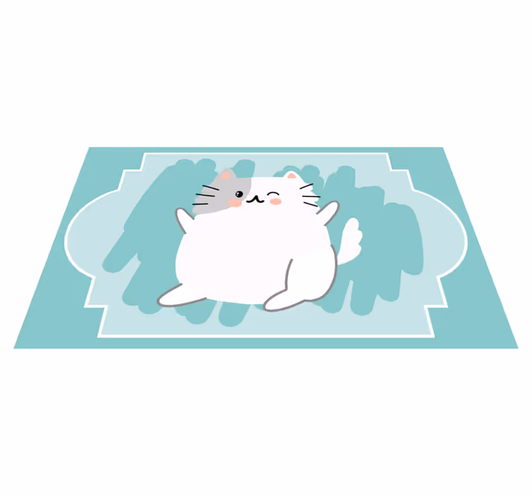 Schattige kattenillustratie vinyl tapijt baby - TenStickers