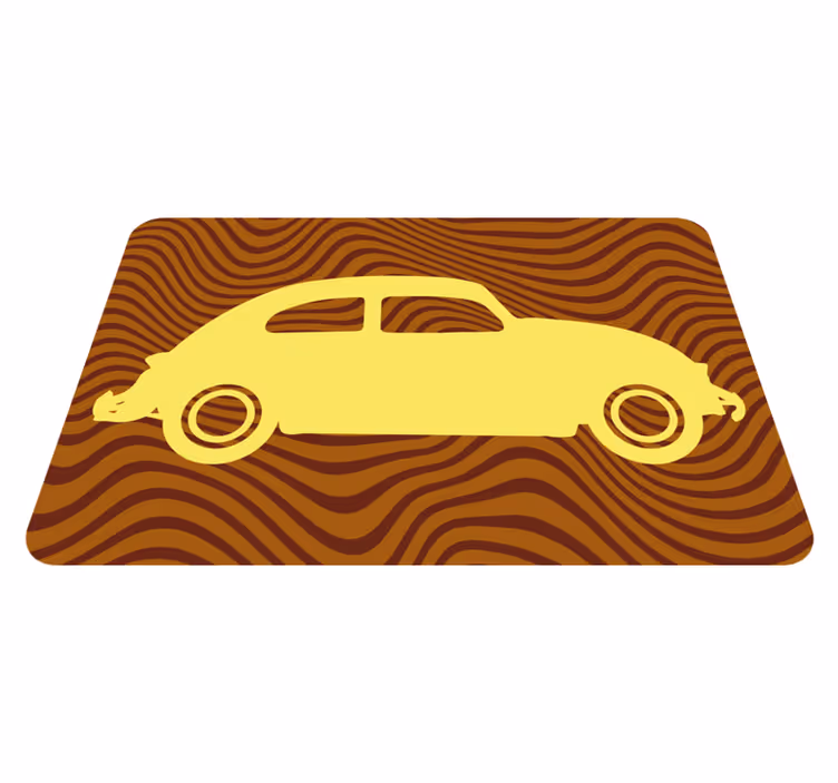 Silhouet van een klassieke auto vinyl tapijt snelweg - TenStickers