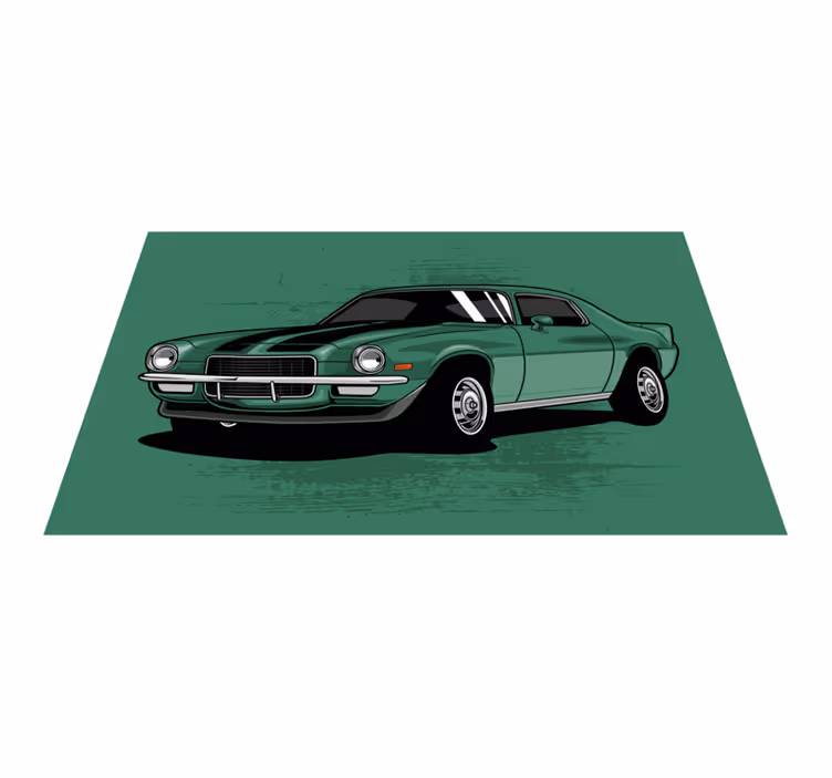 Klassieke auto weergave vinyl tapijt snelweg - TenStickers
