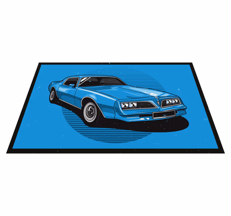 Klassieke blauwe auto vinyl tapijt blauw - TenStickers
