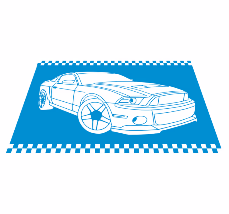 Raceauto schets vinyl tapijt snelweg - TenStickers