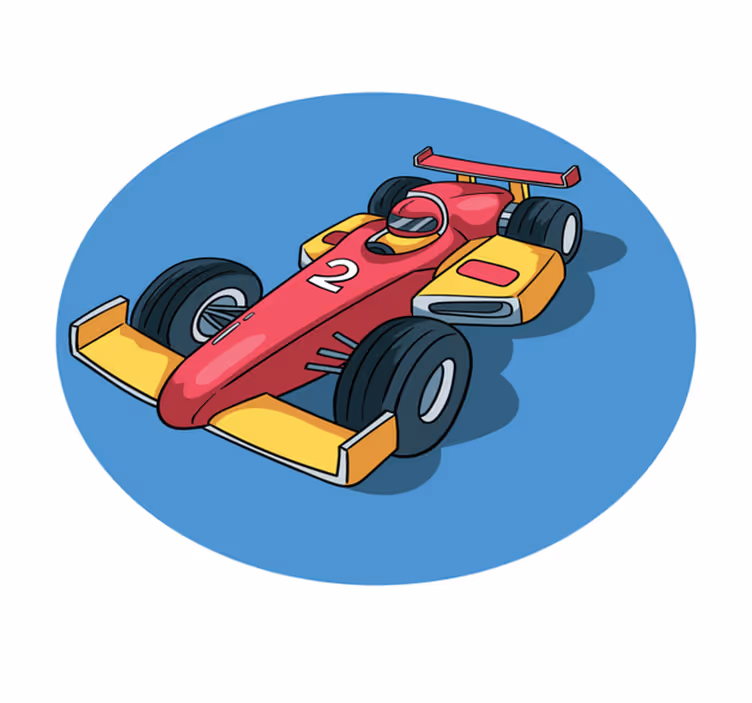 Raceautogekte vinyl tapijt tiener - TenStickers